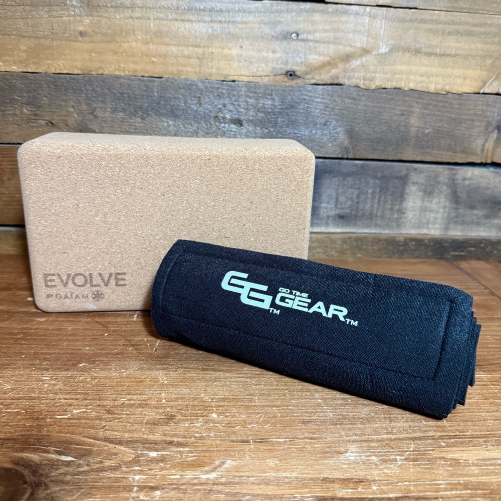 Gaiam Cork Yoga Brick and‎ Go Time Gear Slimmer Belt Small Medium
